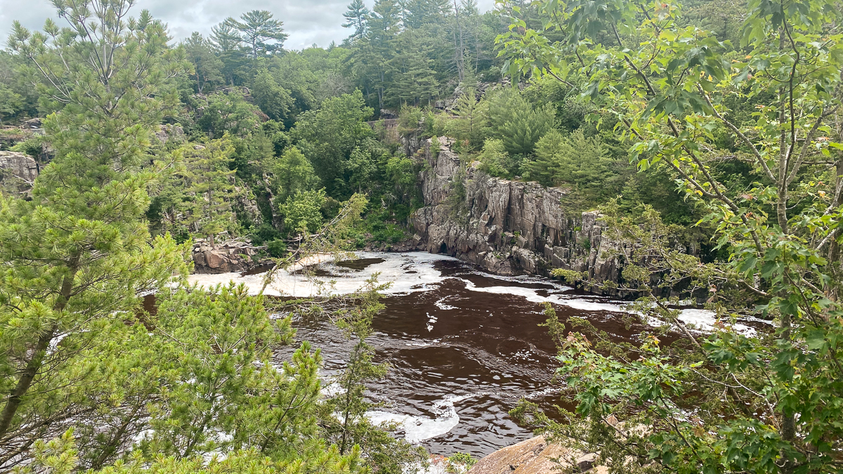 Bluffs overlooking the St. Croix River in Taylors Falls, Minnesota.